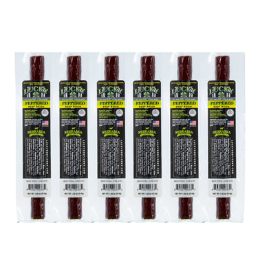 Black Pepper Beef Stick | 1.25 oz. | Pack of 6 | All Natural Angus Beef | Perfectly Seasoned | Made in Holdrege, NE | Nebraska Star Beef